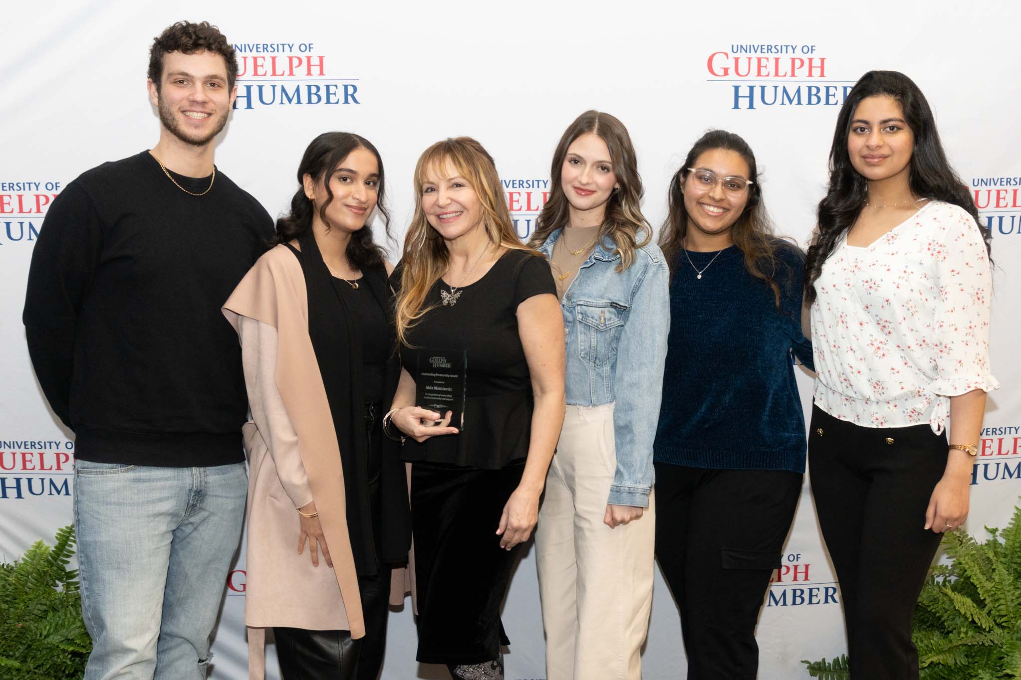 Award recipient, Aida Memisevic, with some of her graduating Business students