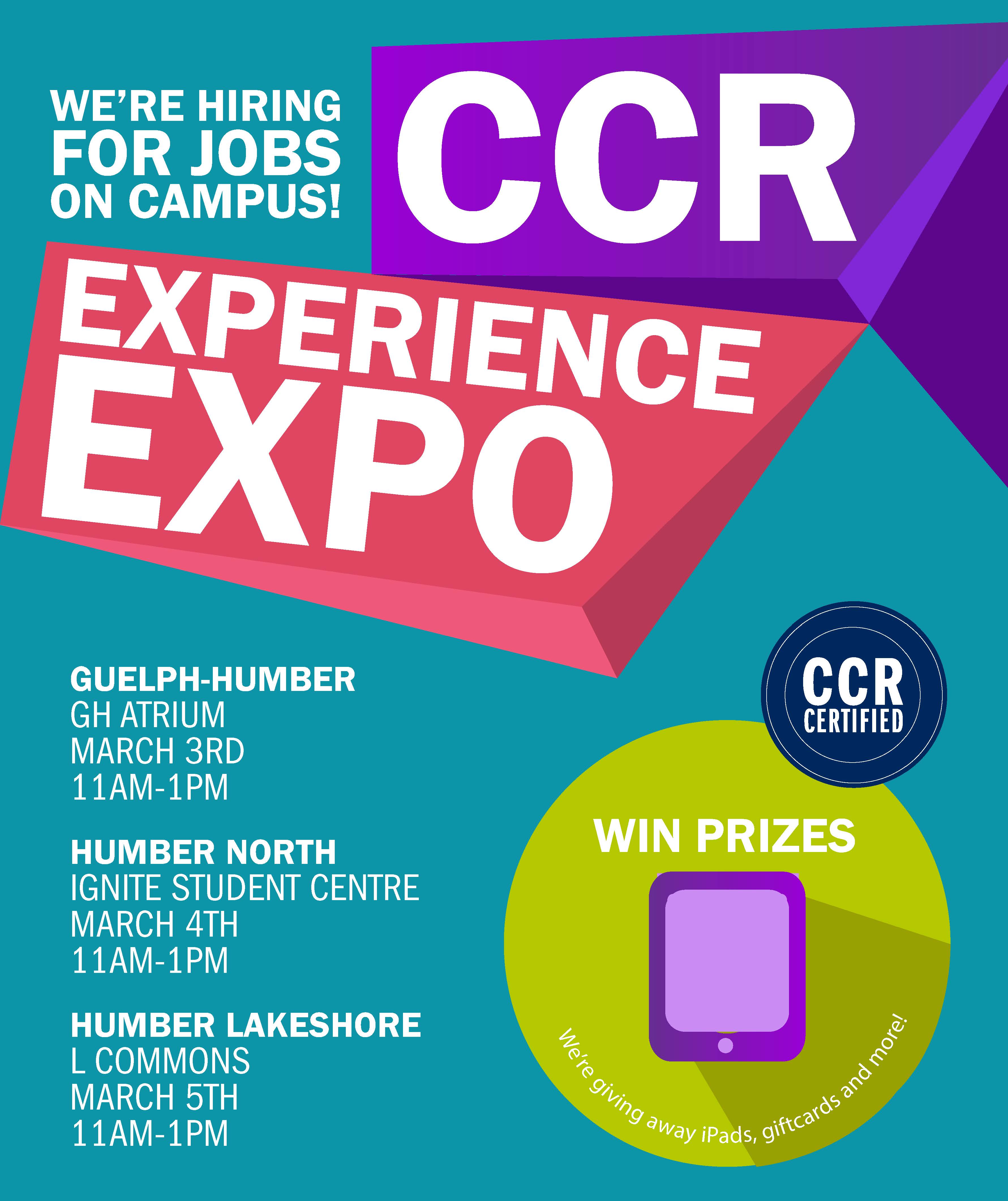 Text that reads: CCR Experience Expo