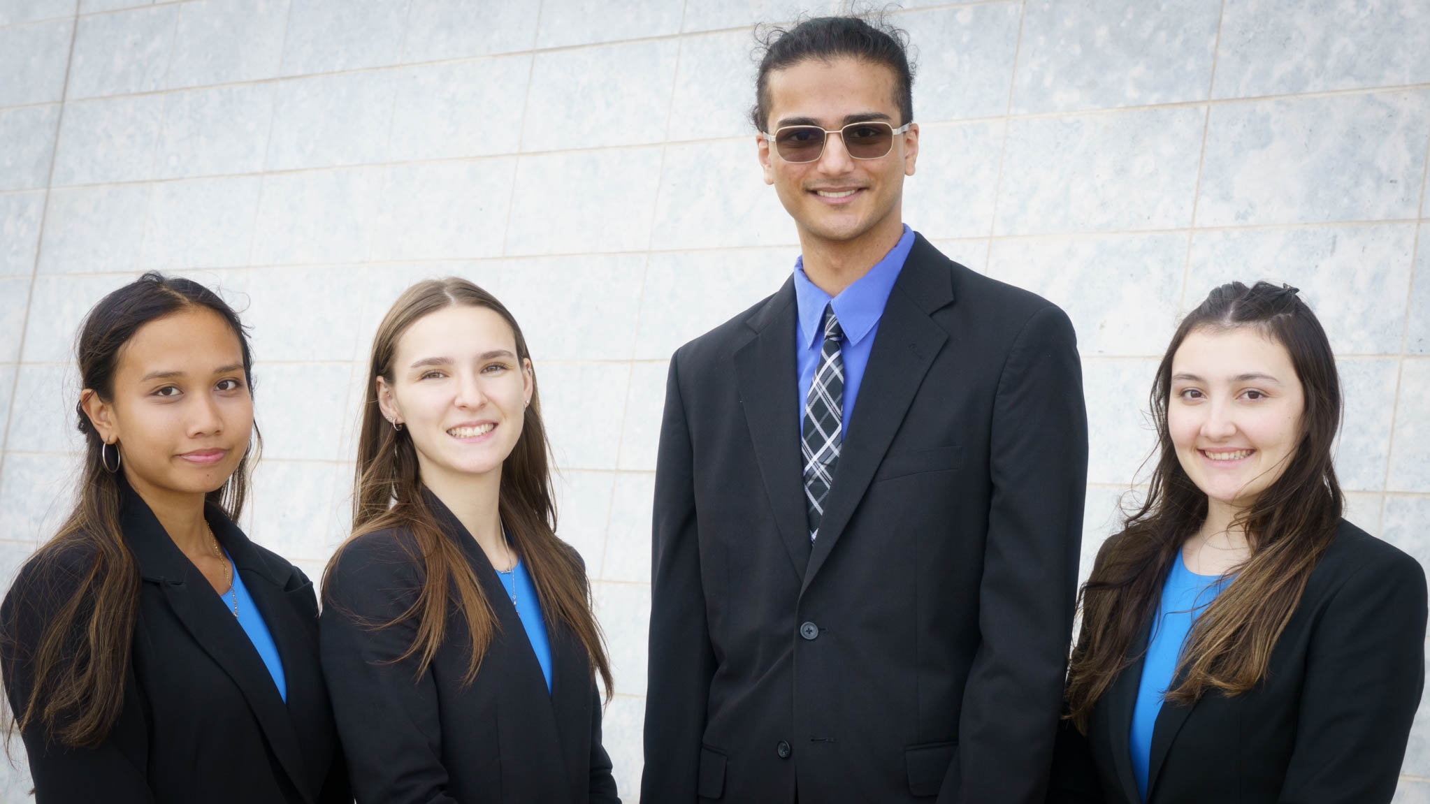 Group photo of Abbey Vivian Molina, Jessica Samra, Raj Khatri, and Hailey Del Papa