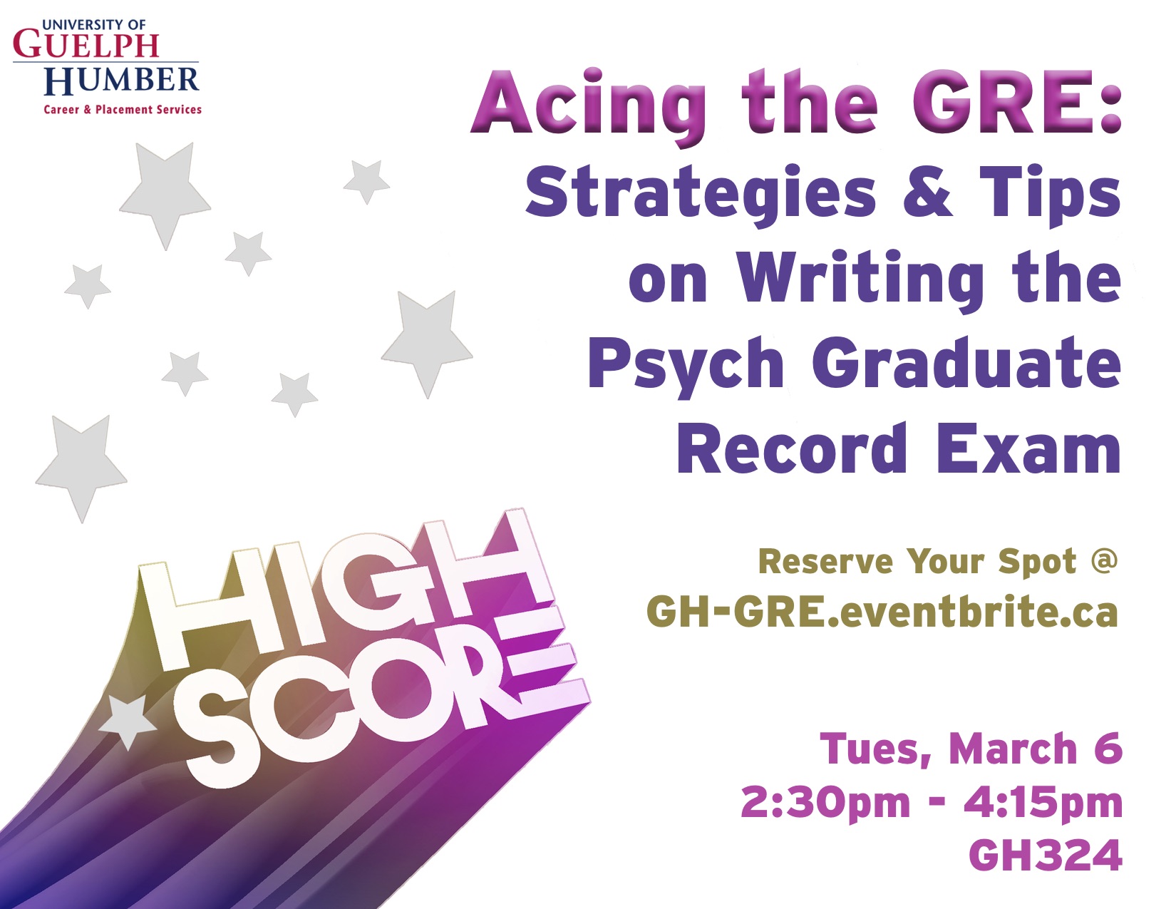 Text that reads: Acing the GRE: Strategies & Tips