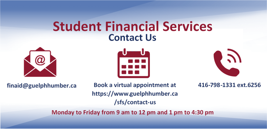 Text that reads: Student Financial Services: Contact Us