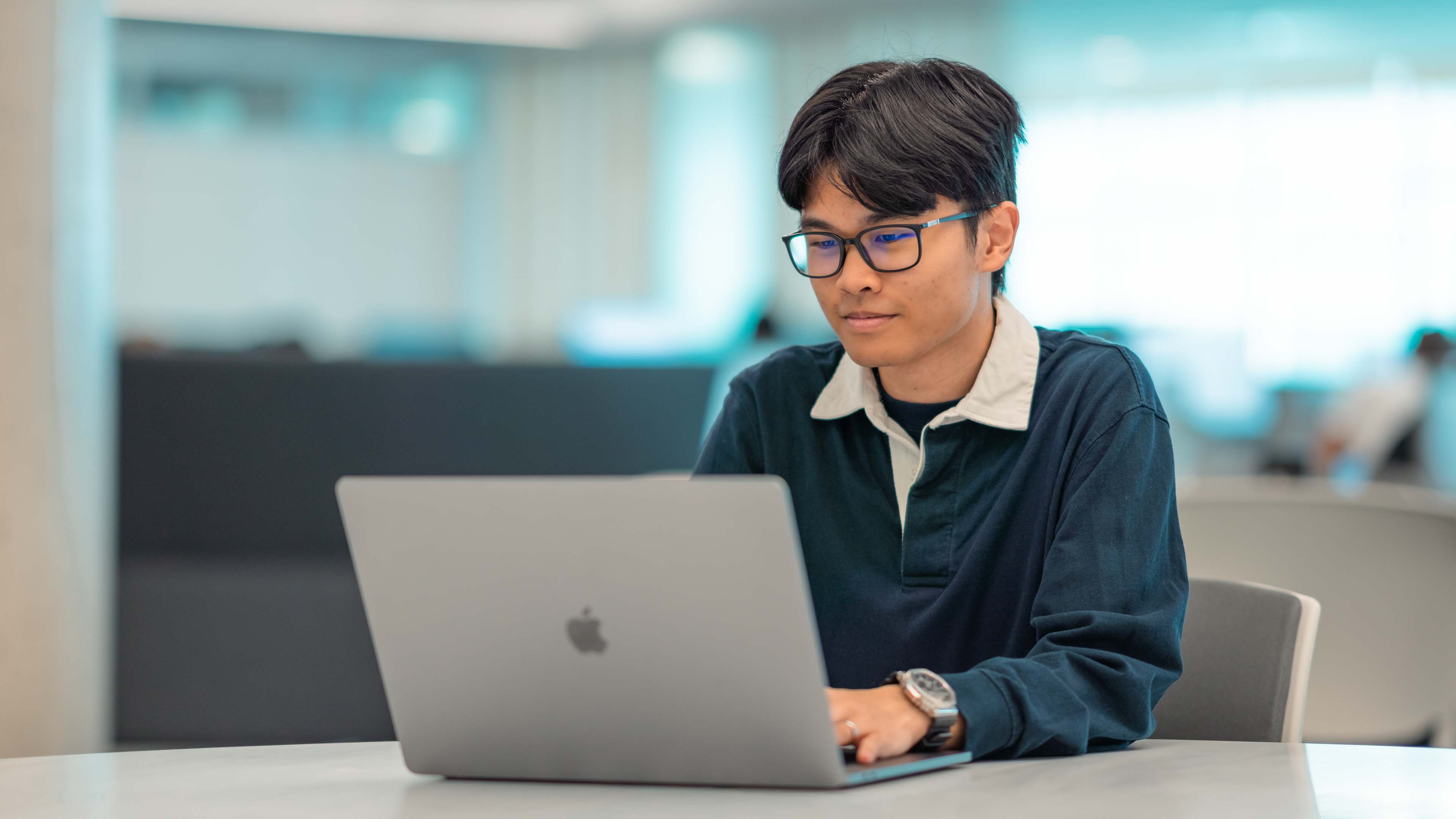 student with laptop