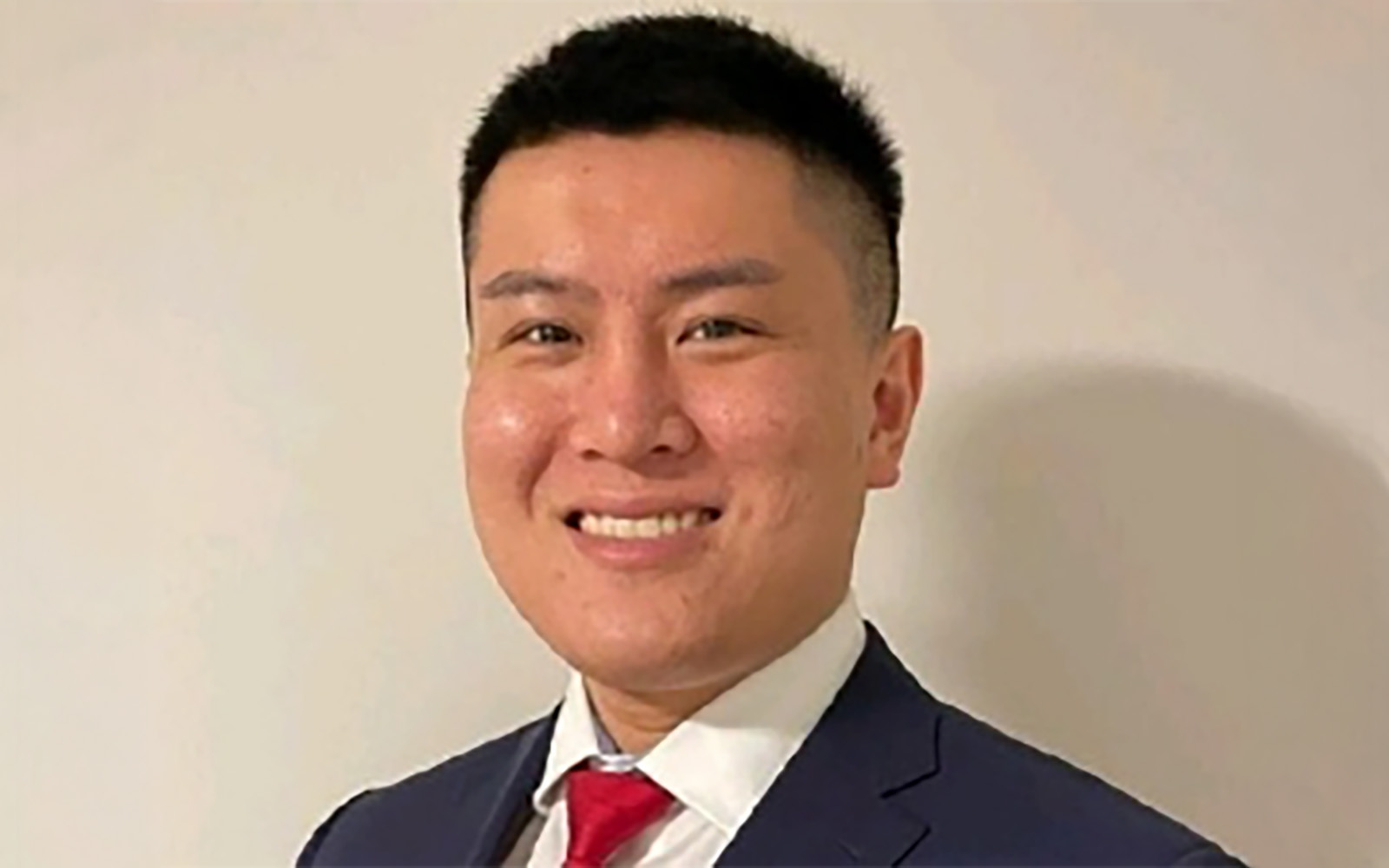 person in blue suit