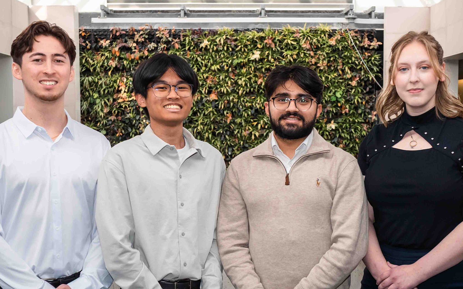 three male students and one female