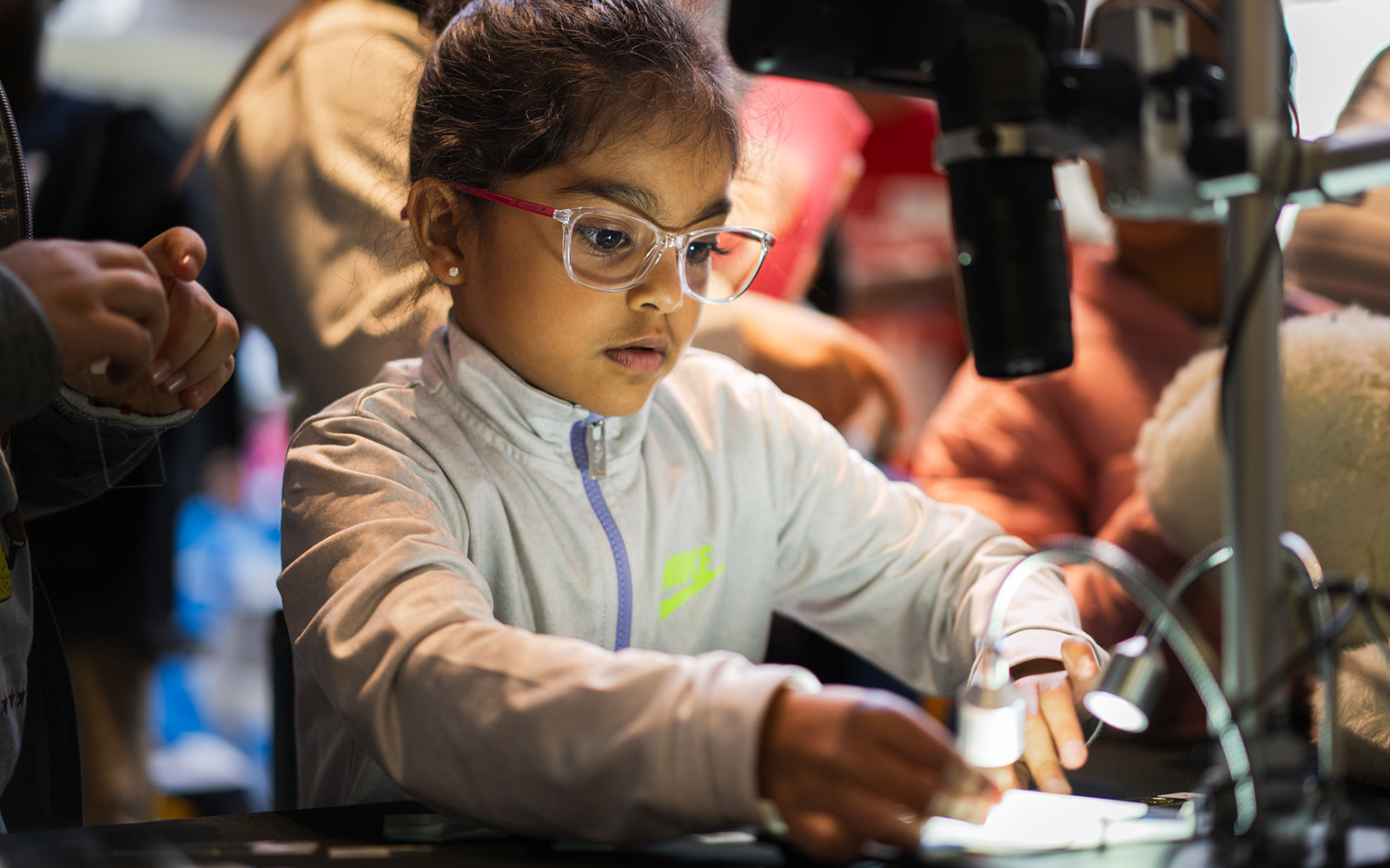 girl with a microscope