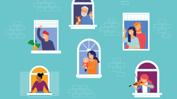 An image of cartoon families