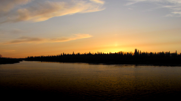 Sunset over water