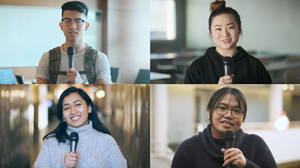 Four UofGH students pose