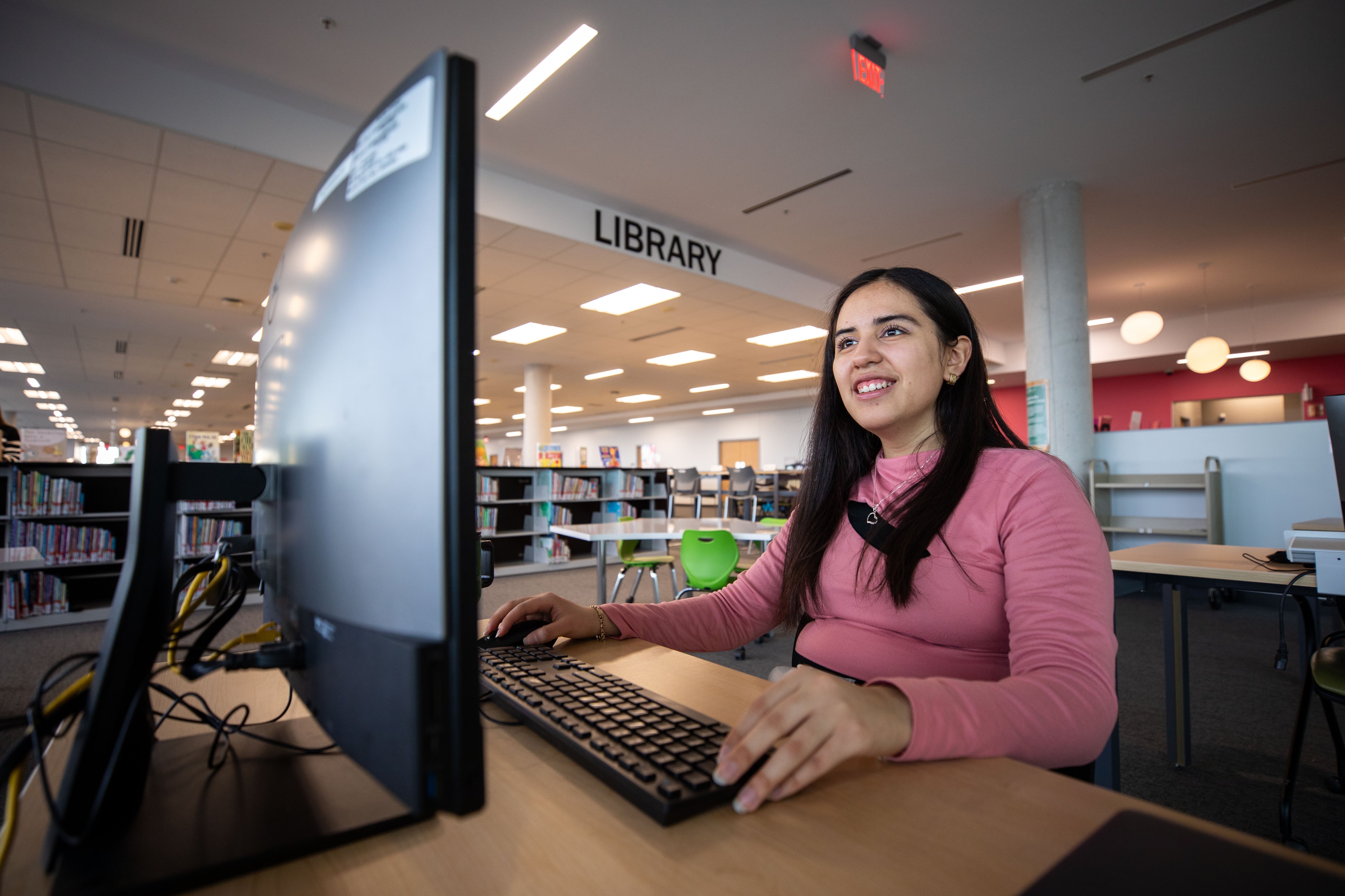 Someone sitting at a computer