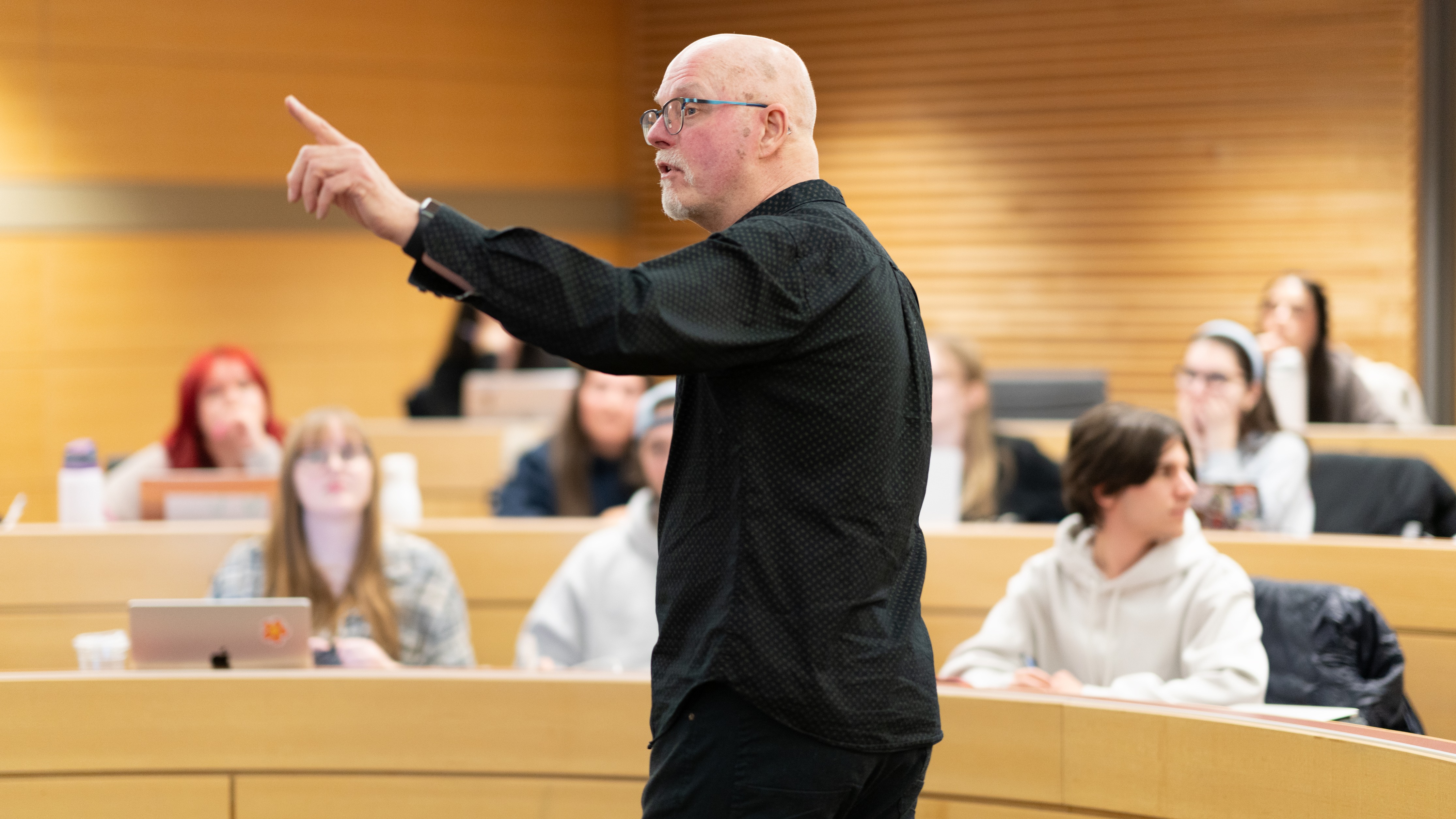 Instructor teaching a classroom of students