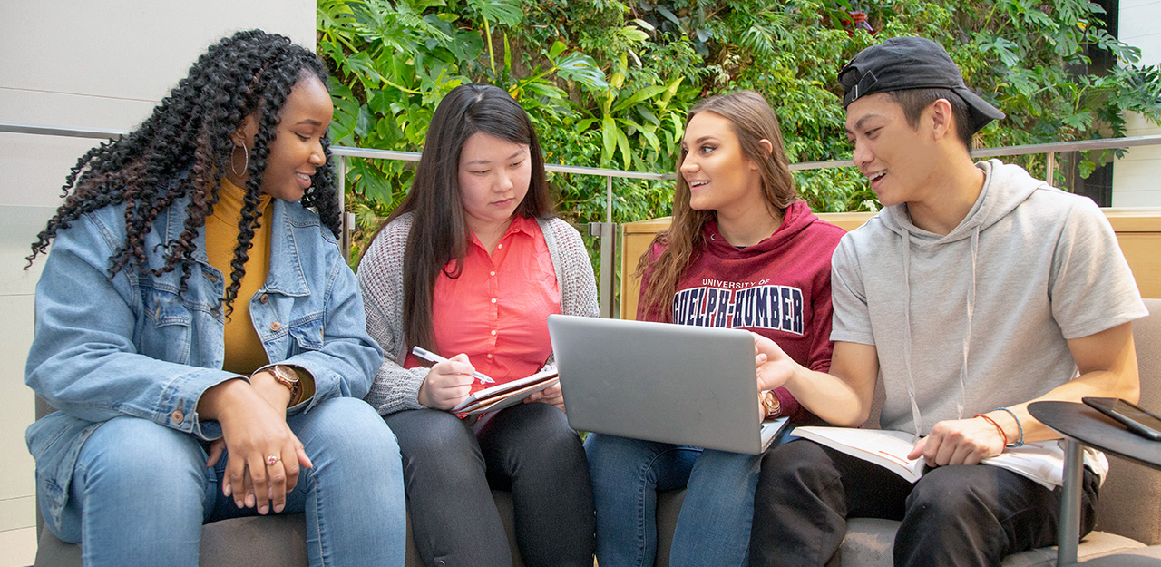 High School Applicants Three students on the spiral staircase