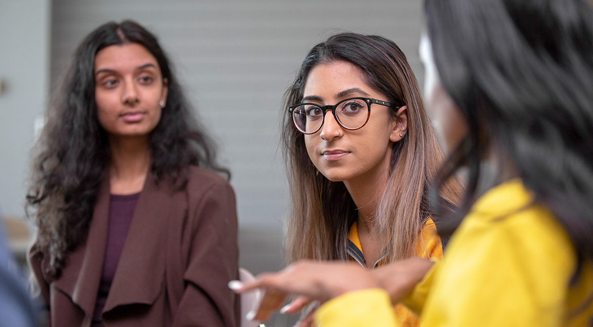 Counselling Three females in a counselling meeting