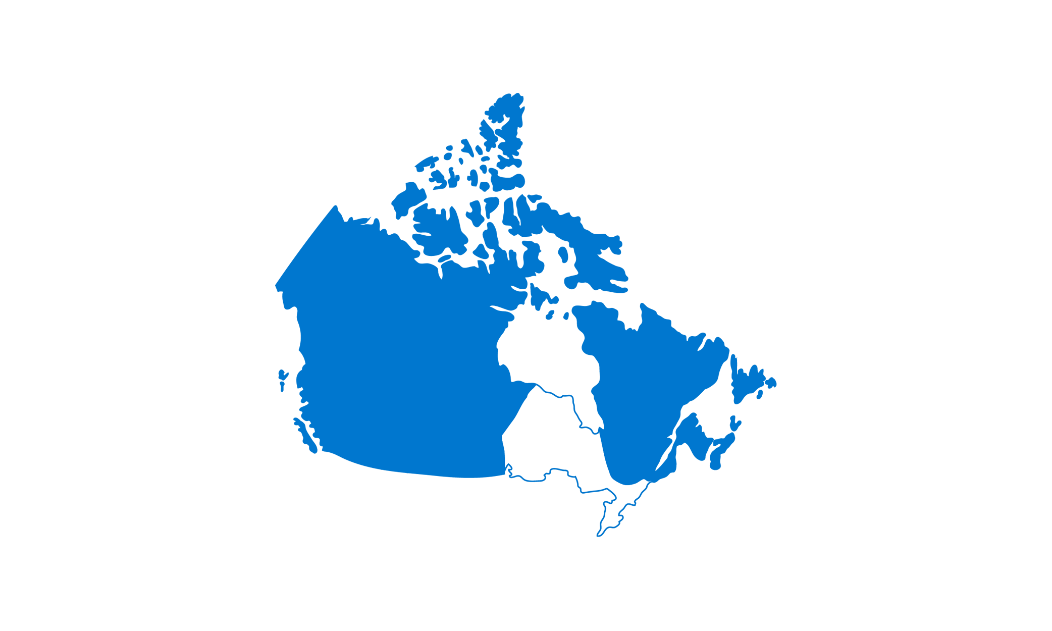 map of canada filled in except ontario