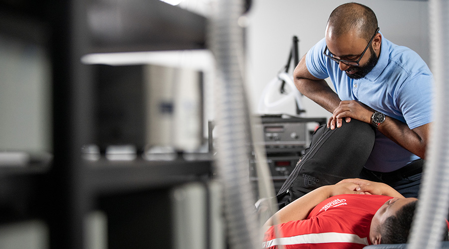 Labs student doing physiotherapy