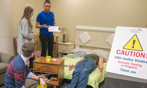 Mock crime scene