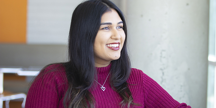 Woman smiling