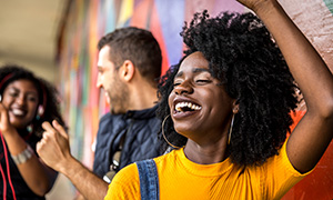 Woman smiling