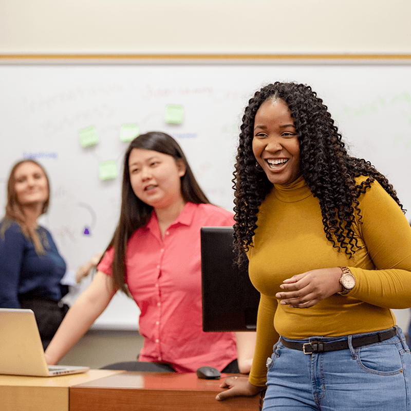 Student presenting to class