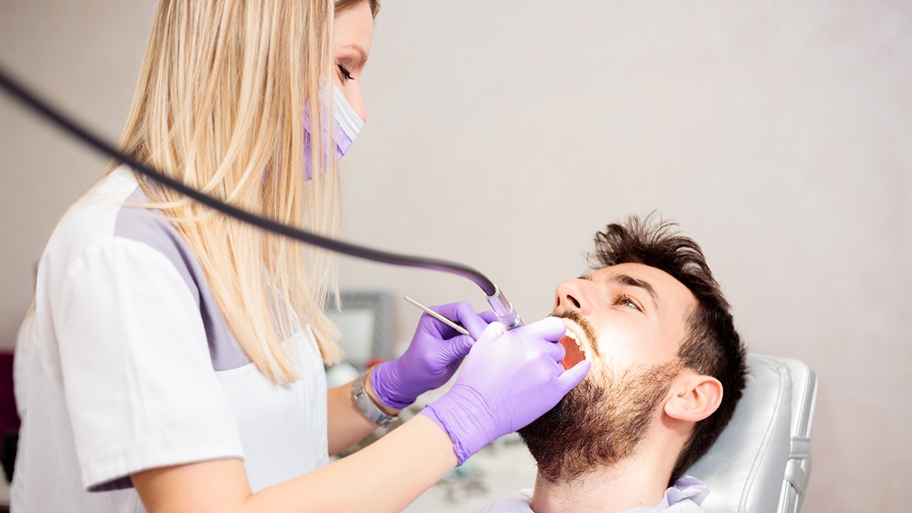 Patient receiving dental care