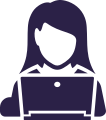 Icon: Woman using laptop