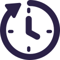 Icon: Clock face with clockwise arrow
