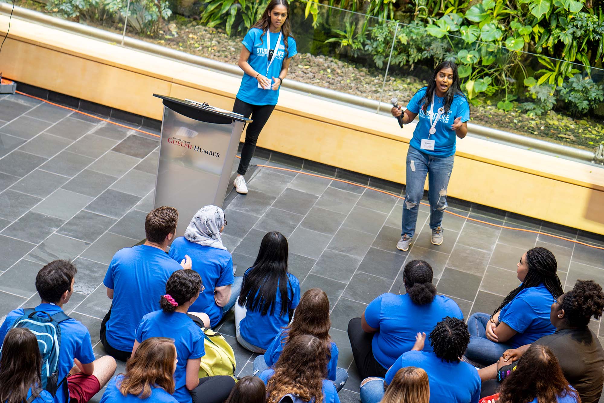 two students at orientation