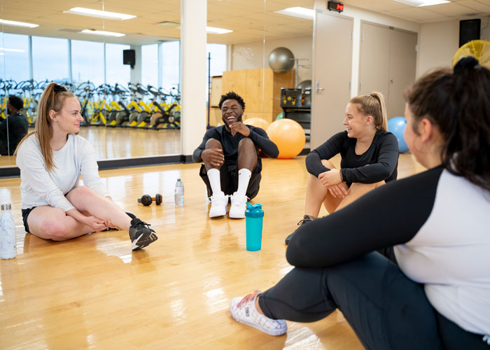 Students sitting in studio