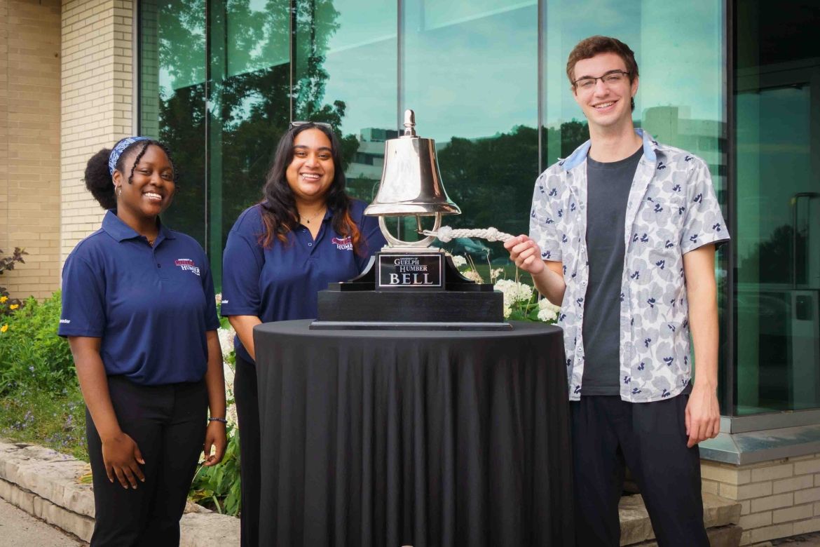 Students ringing the GH Bell
