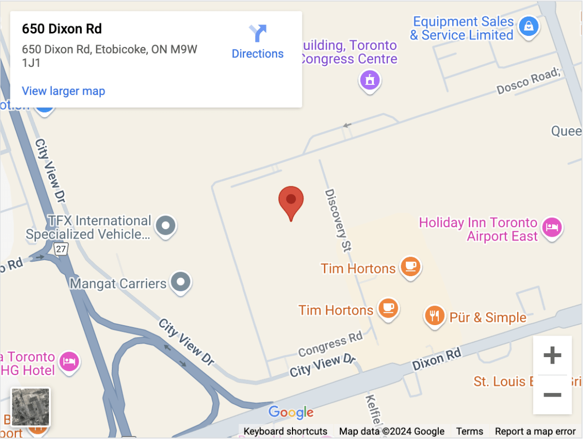 Map showing 650 Dixon Road