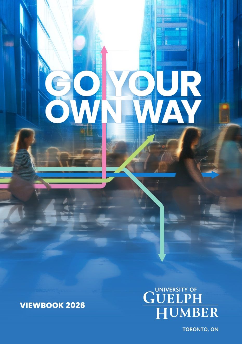 City intersection with people walking