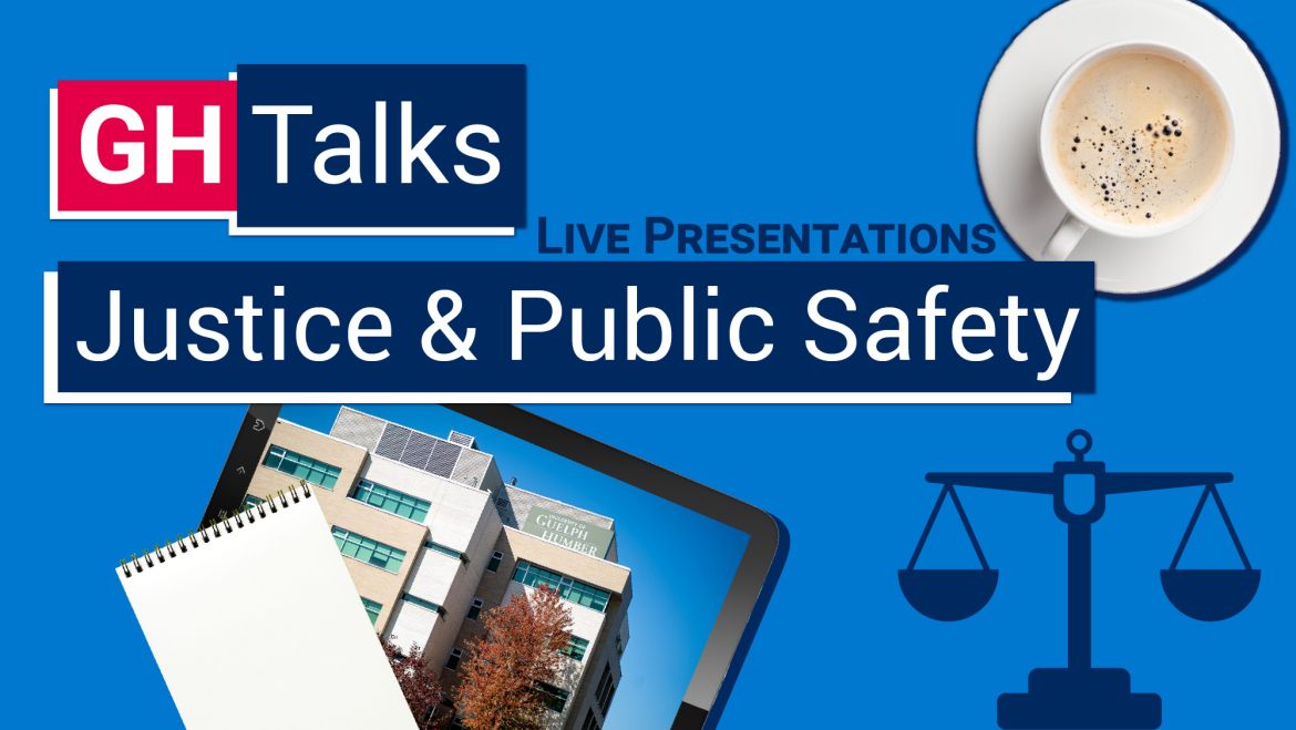 justice scales, iPad, notebook and coffee cup