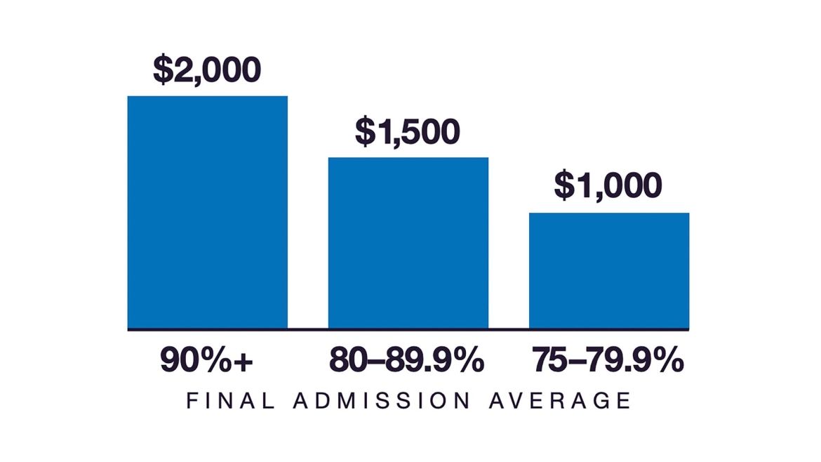 a graph showing money awarded relative to academic average