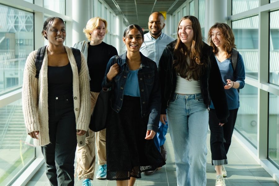 Group of students walking